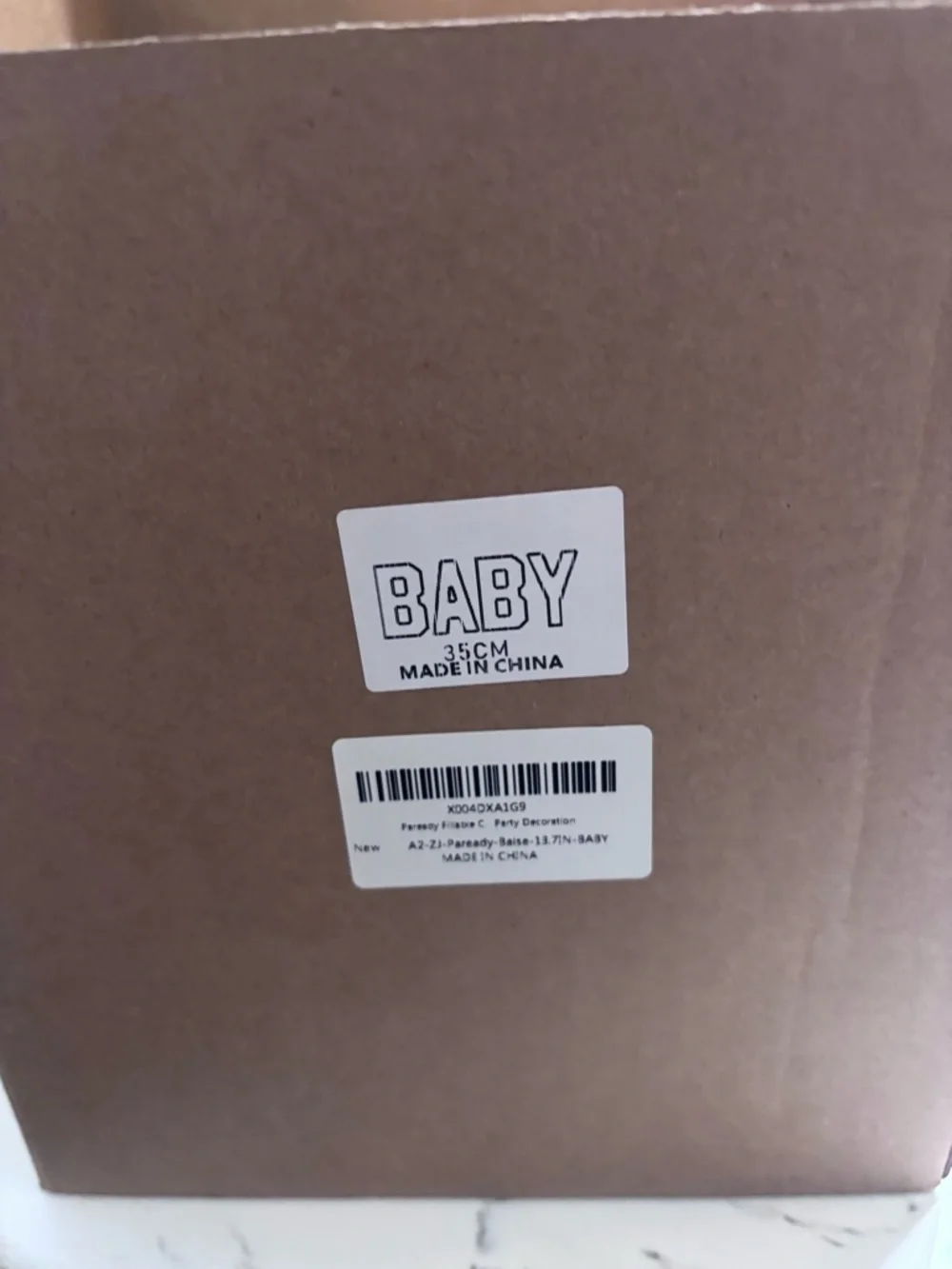 White Letter Snack Boxes - BABY Party Display Boxes